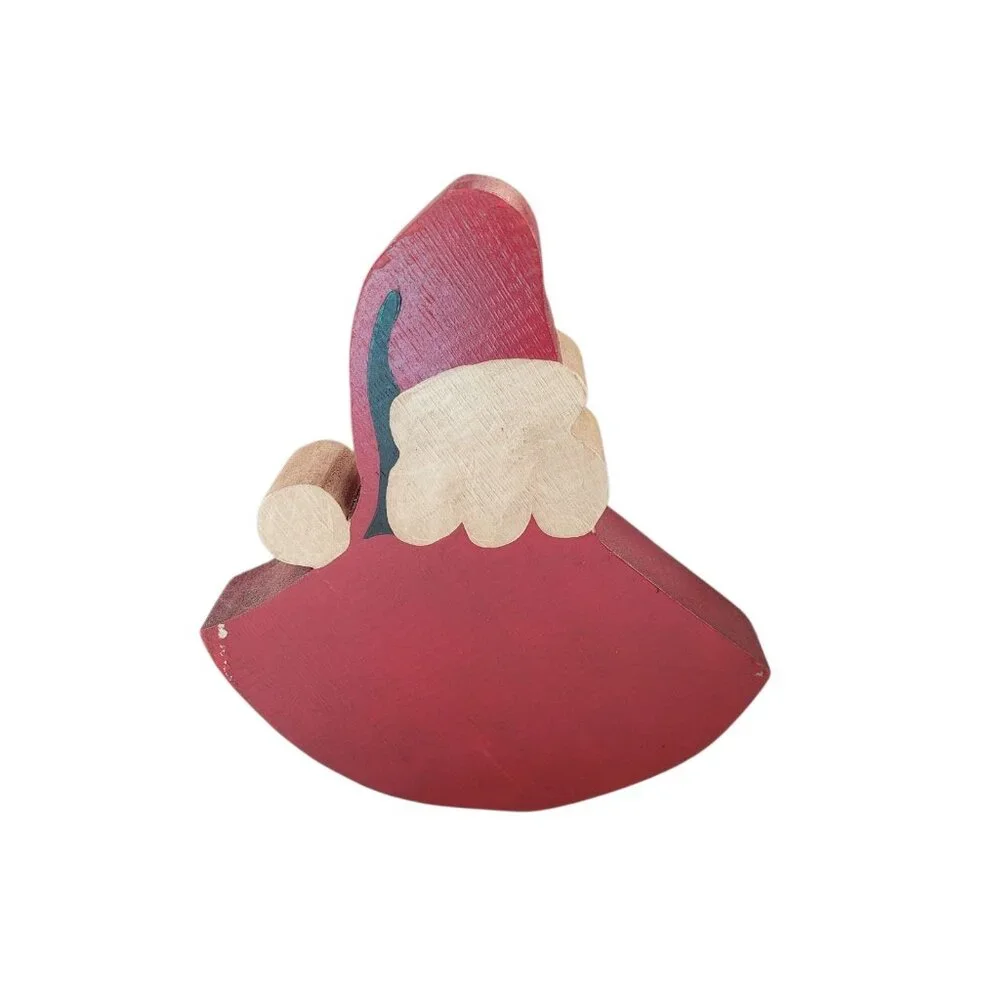 Folk Art Vintage Primitive Wood Handmade Santa Claus 3D Christmas‎ Xmas